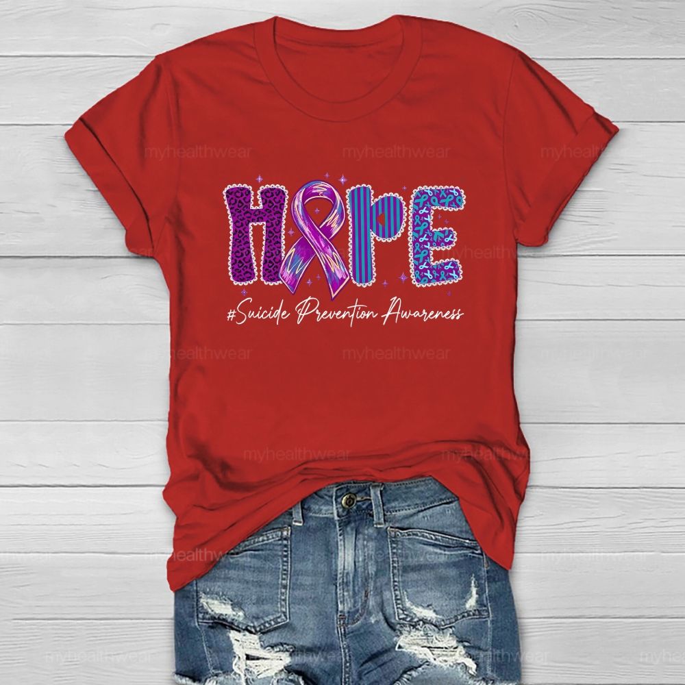 Hope Purple Ribbon Leopard Healthwear T-shirt