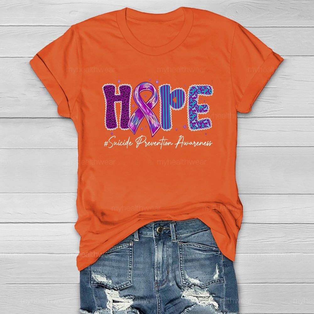 Hope Purple Ribbon Leopard Healthwear T-shirt