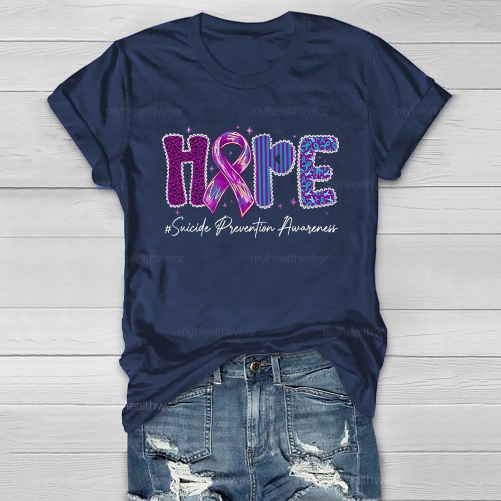 Hope Purple Ribbon Leopard Healthwear T-shirt