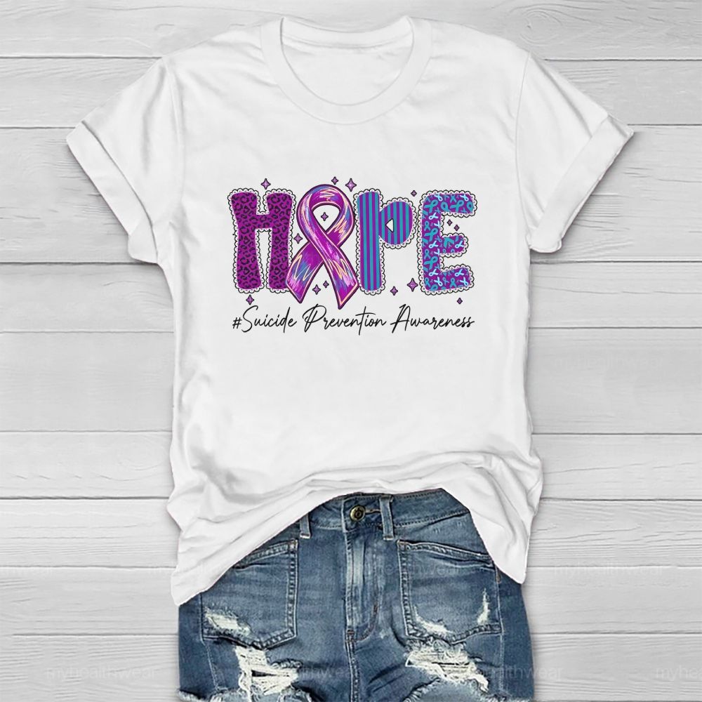 Hope Purple Ribbon Leopard Healthwear T-shirt