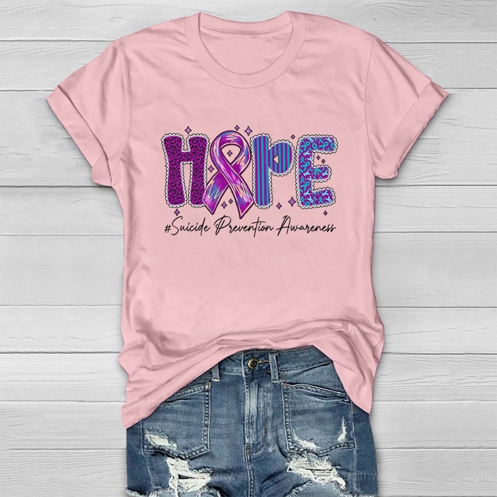 Hope Purple Ribbon Leopard Healthwear T-shirt