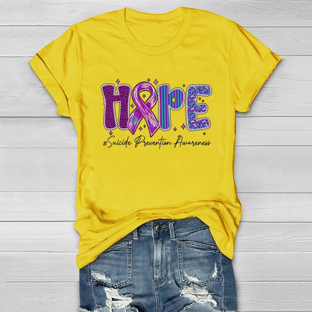 Hope Purple Ribbon Leopard Healthwear T-shirt