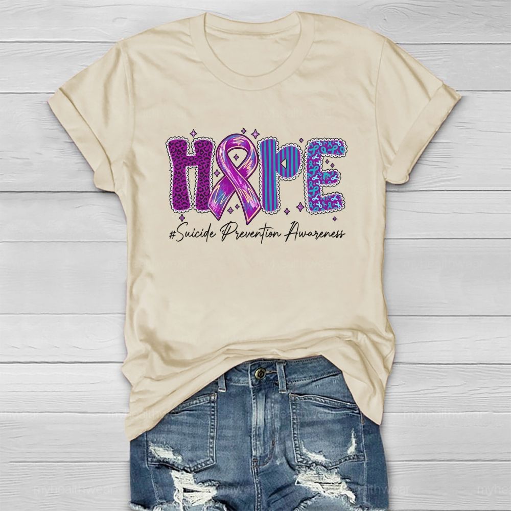 Hope Purple Ribbon Leopard Healthwear T-shirt