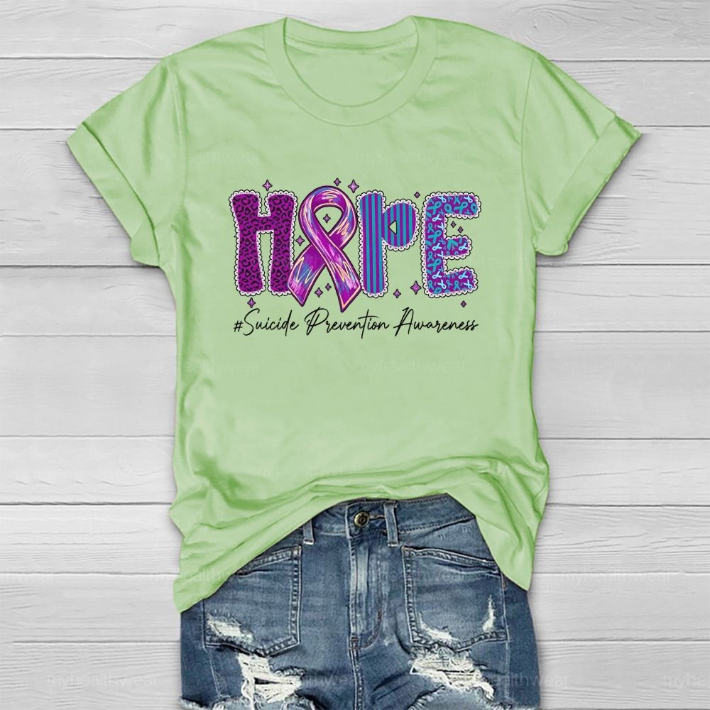 Hope Purple Ribbon Leopard Healthwear T-shirt