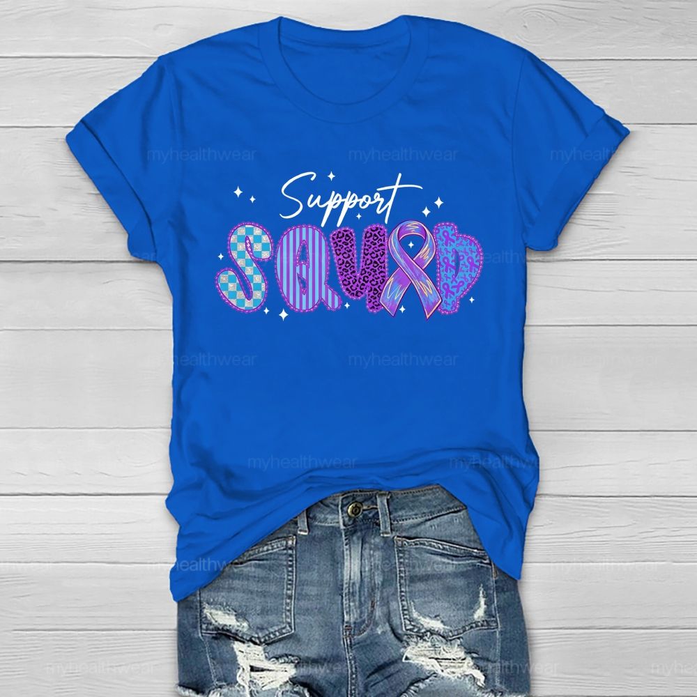 Support Squad Purple Robbin Healthwear T-shirt