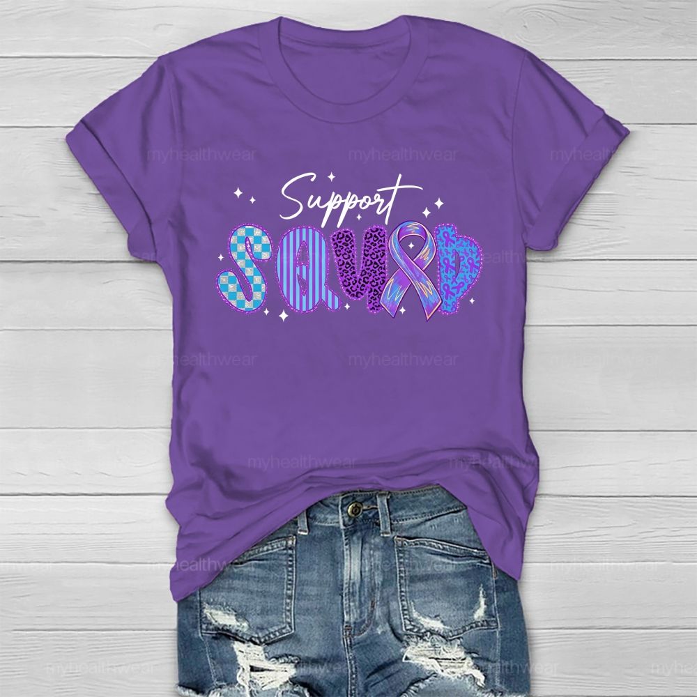 Support Squad Purple Robbin Healthwear T-shirt