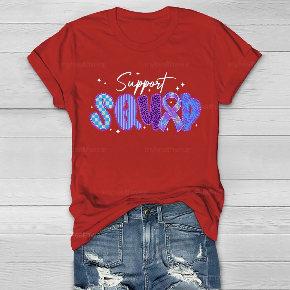 Support Squad Purple Robbin Healthwear T-shirt
