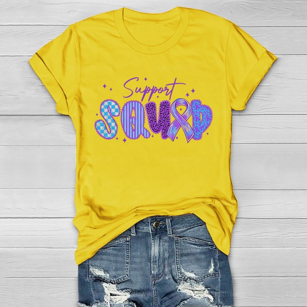 Support Squad Purple Robbin Healthwear T-shirt
