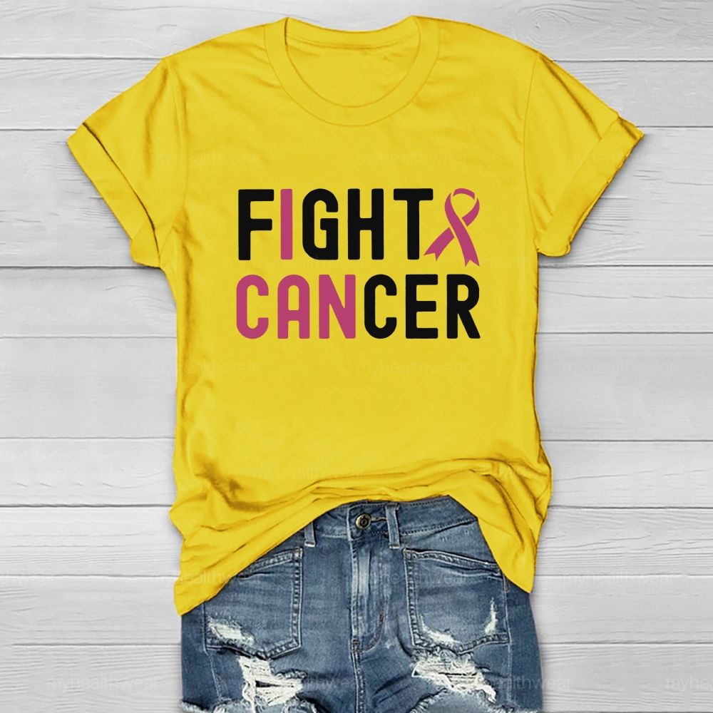 I Can Fight Cancer Pink Ribbon Healthwear T-shirt