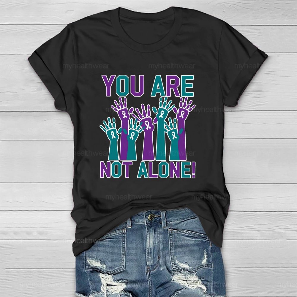 You Are Not Alone Blue Purple Hands Healthwear T-shirt
