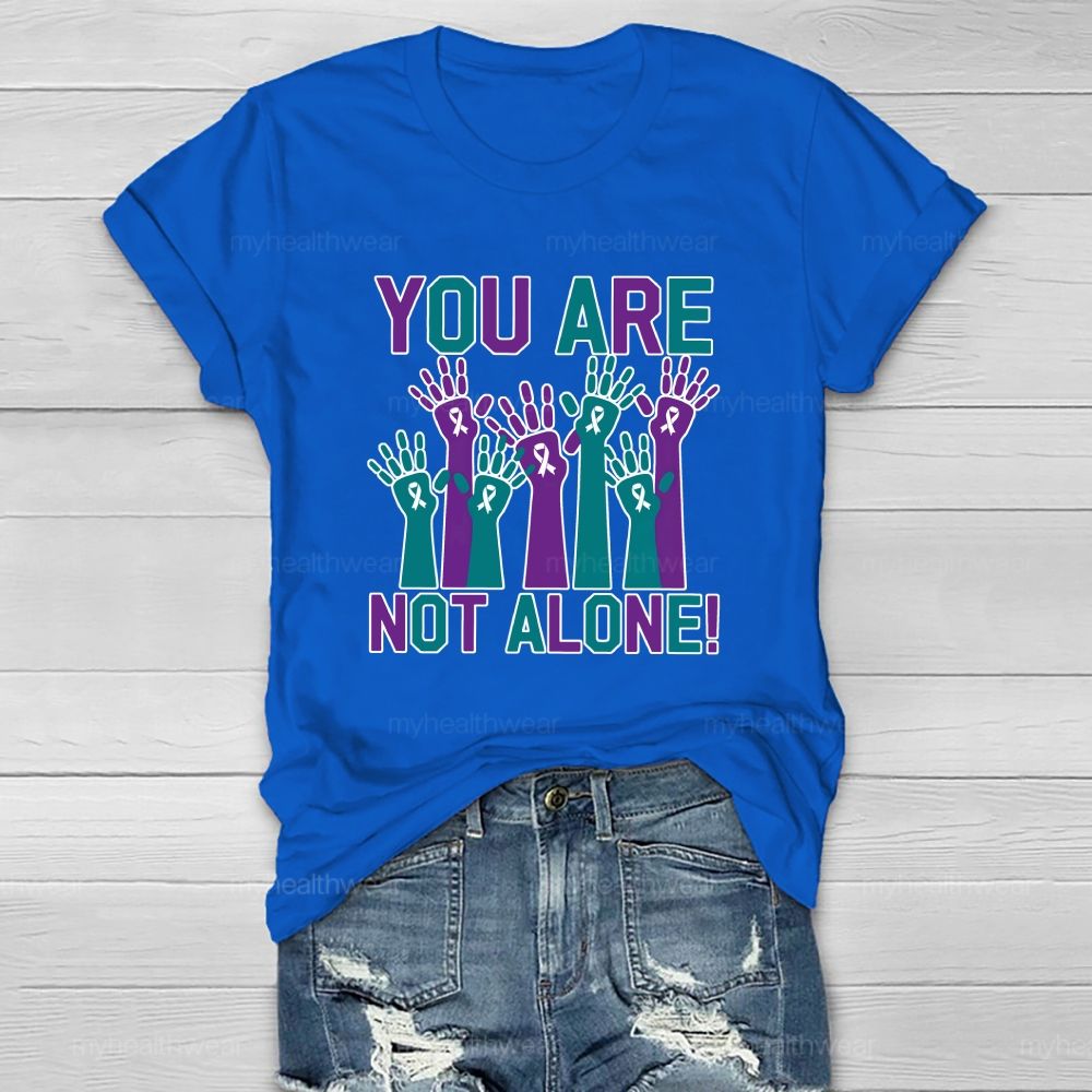 You Are Not Alone Blue Purple Hands Healthwear T-shirt