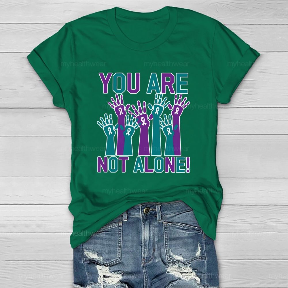 You Are Not Alone Blue Purple Hands Healthwear T-shirt