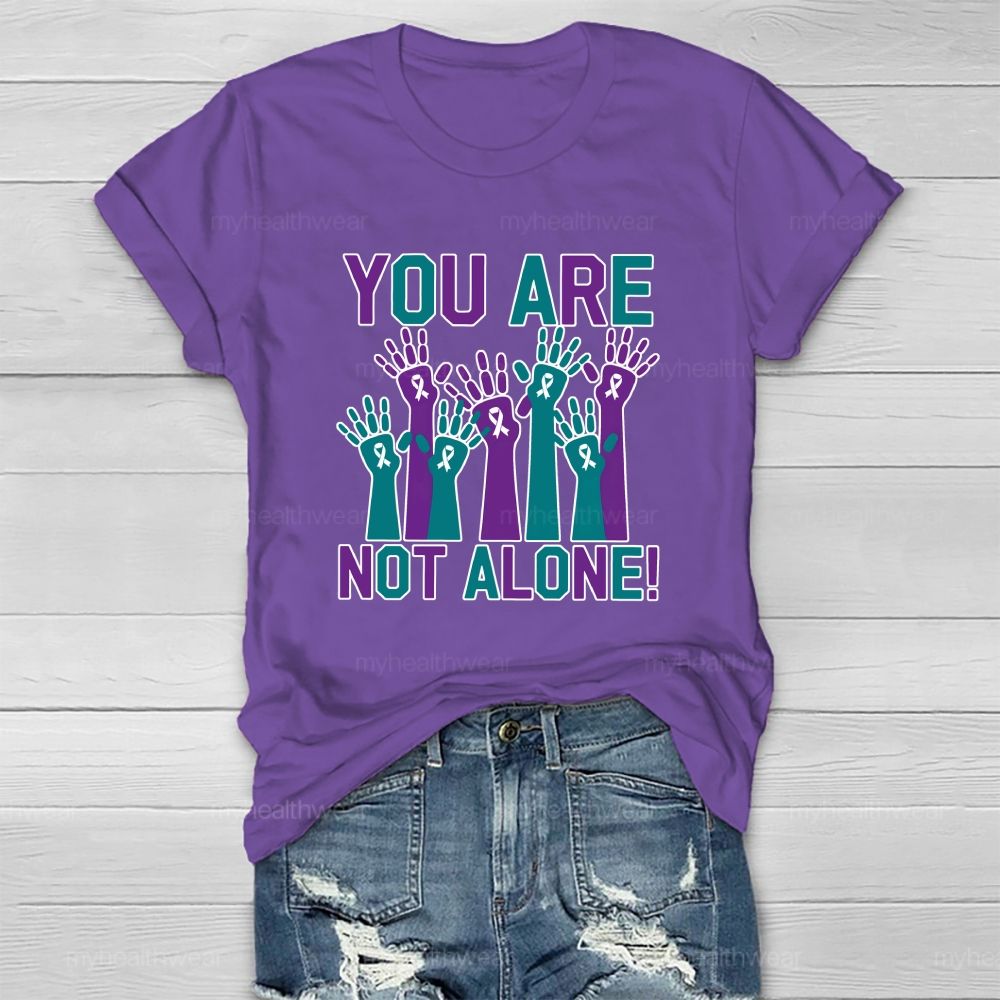 You Are Not Alone Blue Purple Hands Healthwear T-shirt