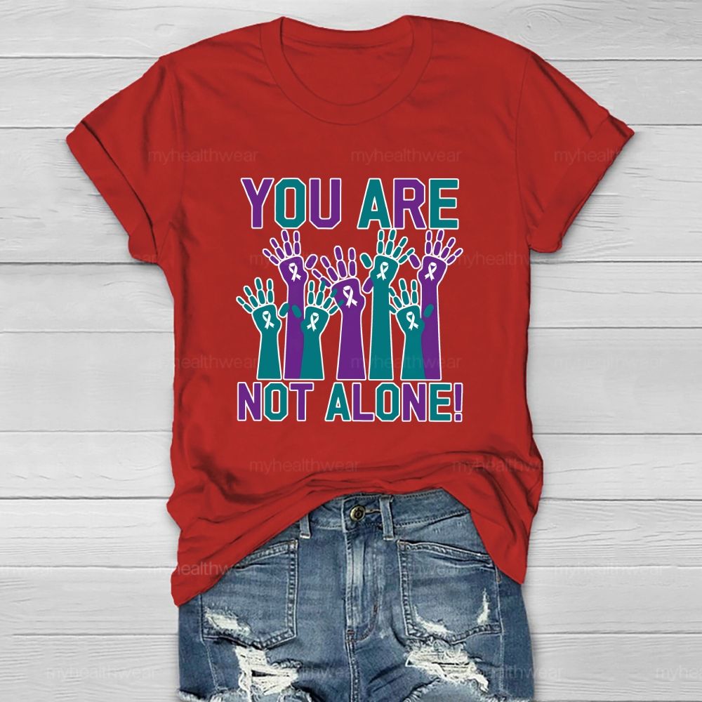 You Are Not Alone Blue Purple Hands Healthwear T-shirt