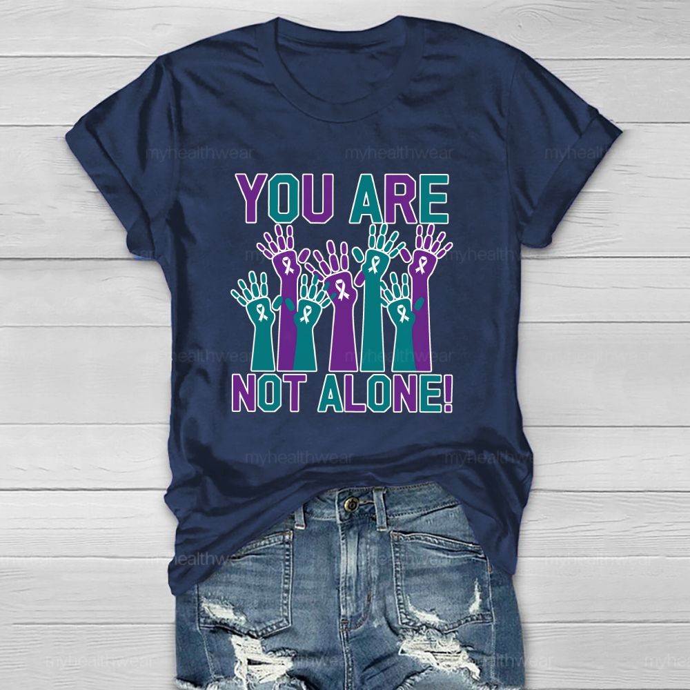You Are Not Alone Blue Purple Hands Healthwear T-shirt