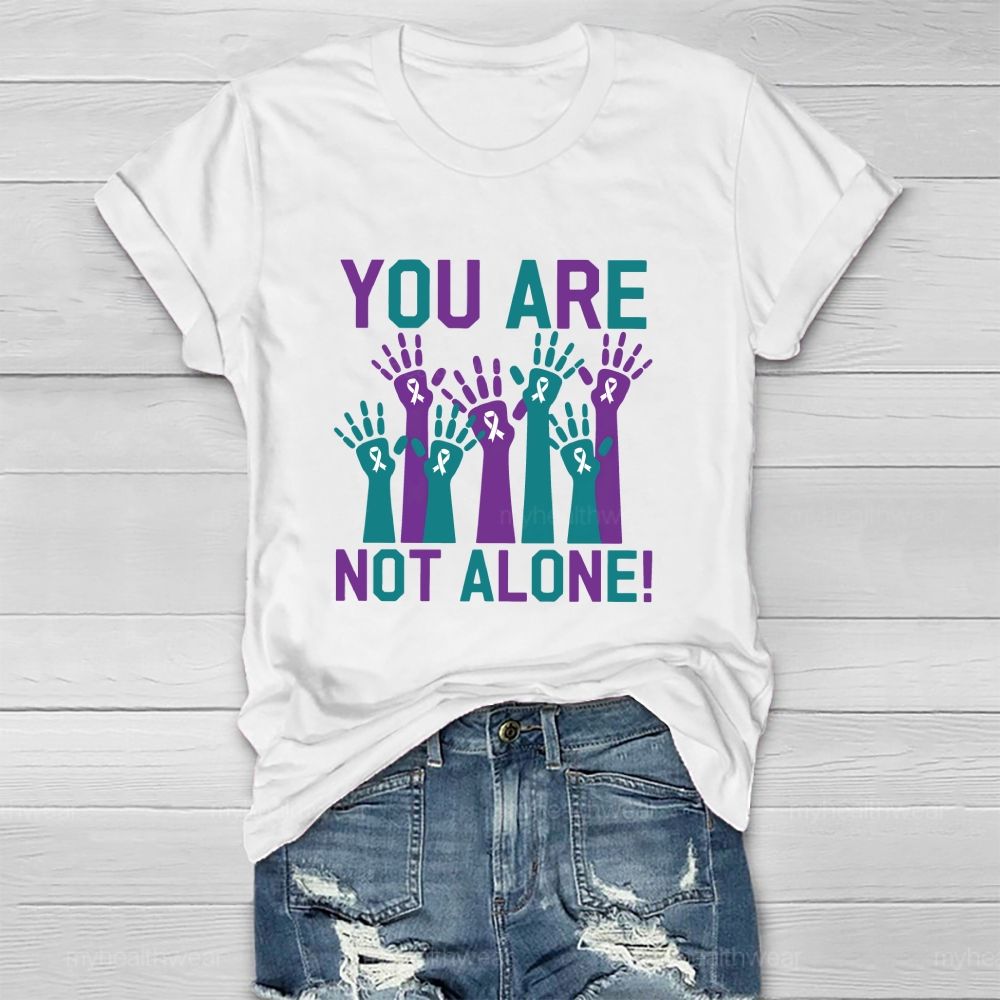 You Are Not Alone Blue Purple Hands Healthwear T-shirt