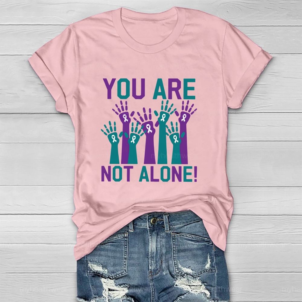 You Are Not Alone Blue Purple Hands Healthwear T-shirt