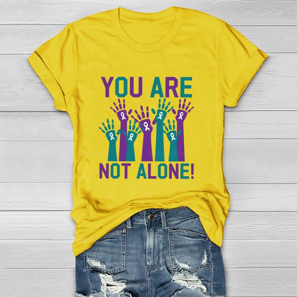 You Are Not Alone Blue Purple Hands Healthwear T-shirt