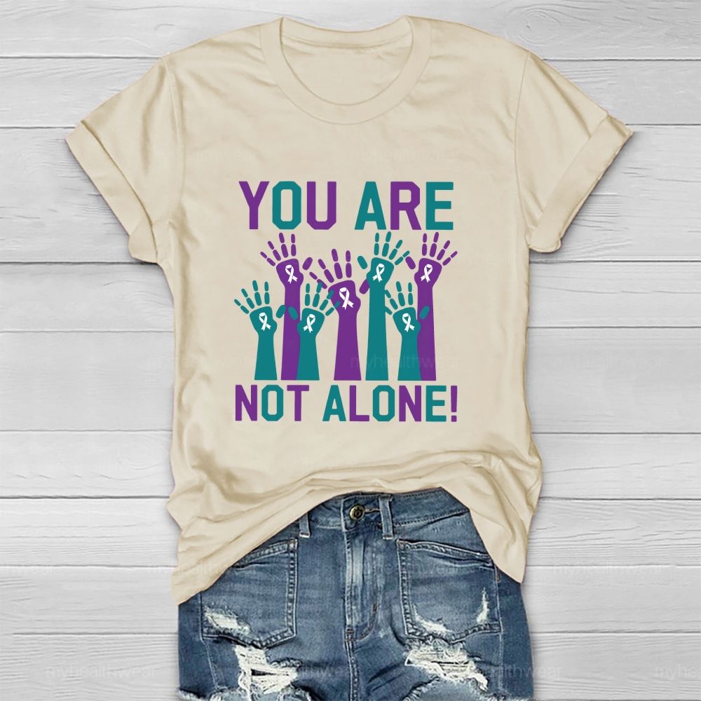 You Are Not Alone Blue Purple Hands Healthwear T-shirt