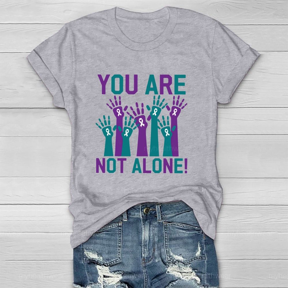 You Are Not Alone Blue Purple Hands Healthwear T-shirt