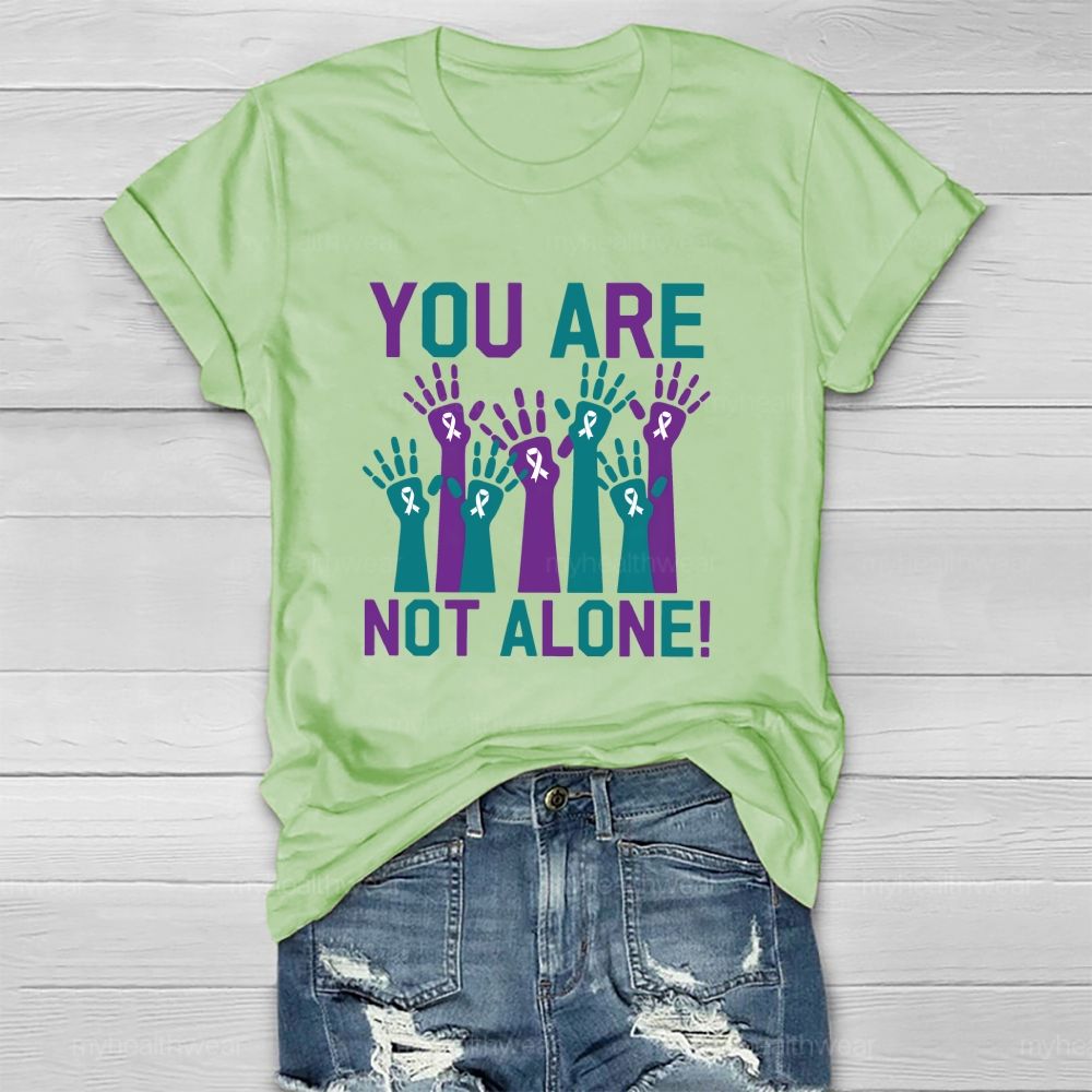 You Are Not Alone Blue Purple Hands Healthwear T-shirt