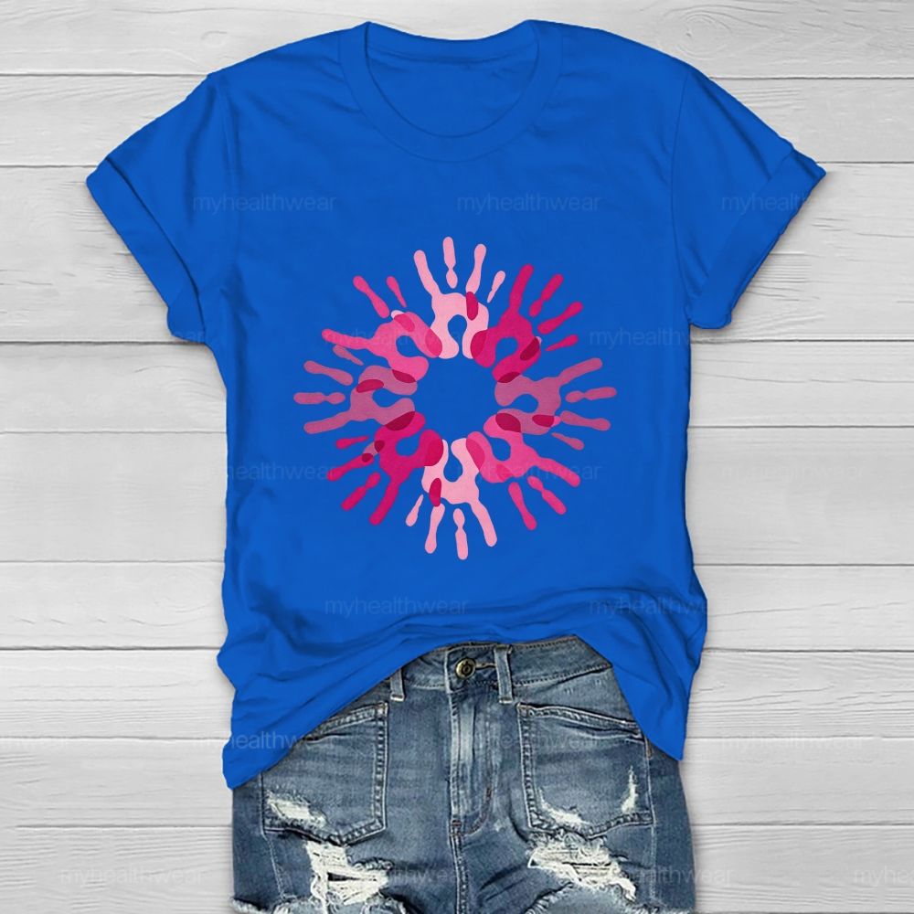 Pink Love Hands Healthwear T-shirt
