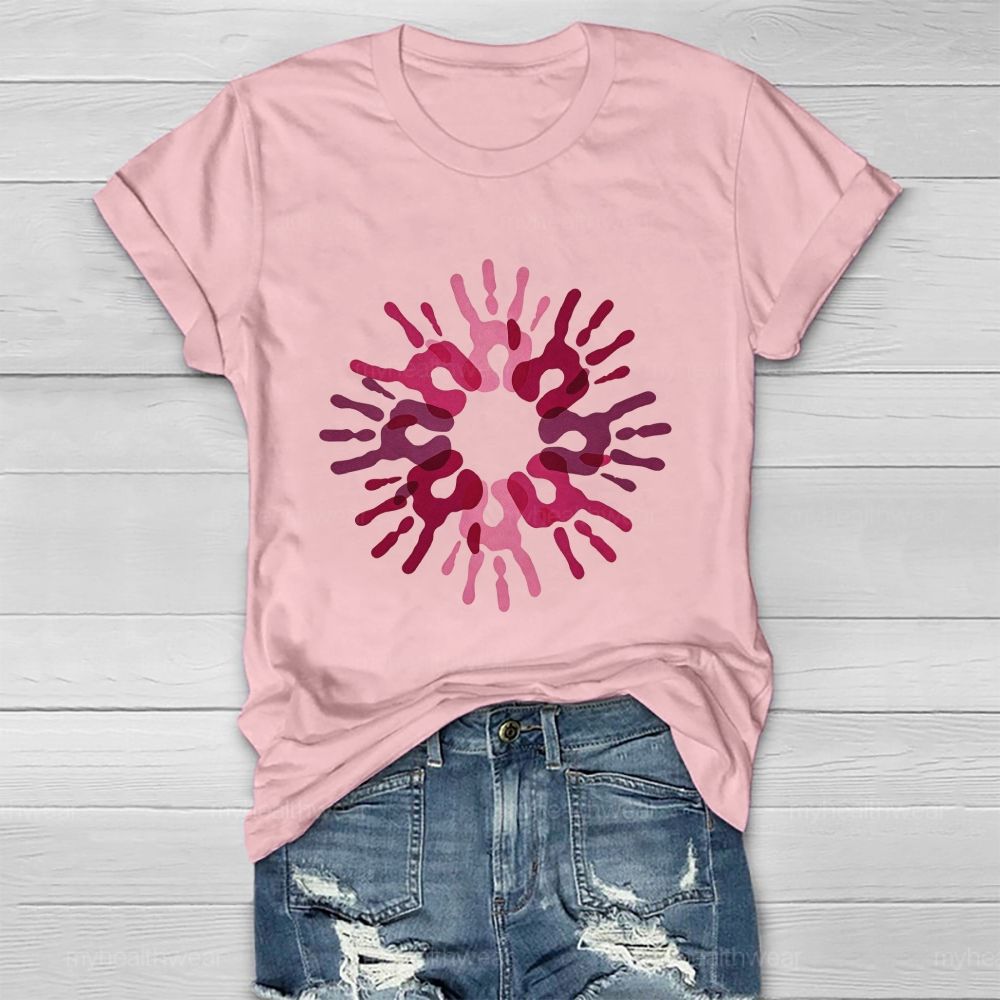 Pink Love Hands Healthwear T-shirt
