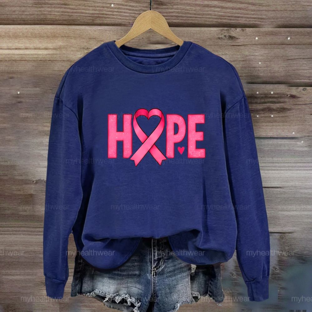 Hope Pink Ribbon Heart Sweatshirt
