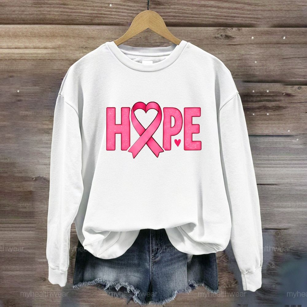 Hope Pink Ribbon Heart Sweatshirt