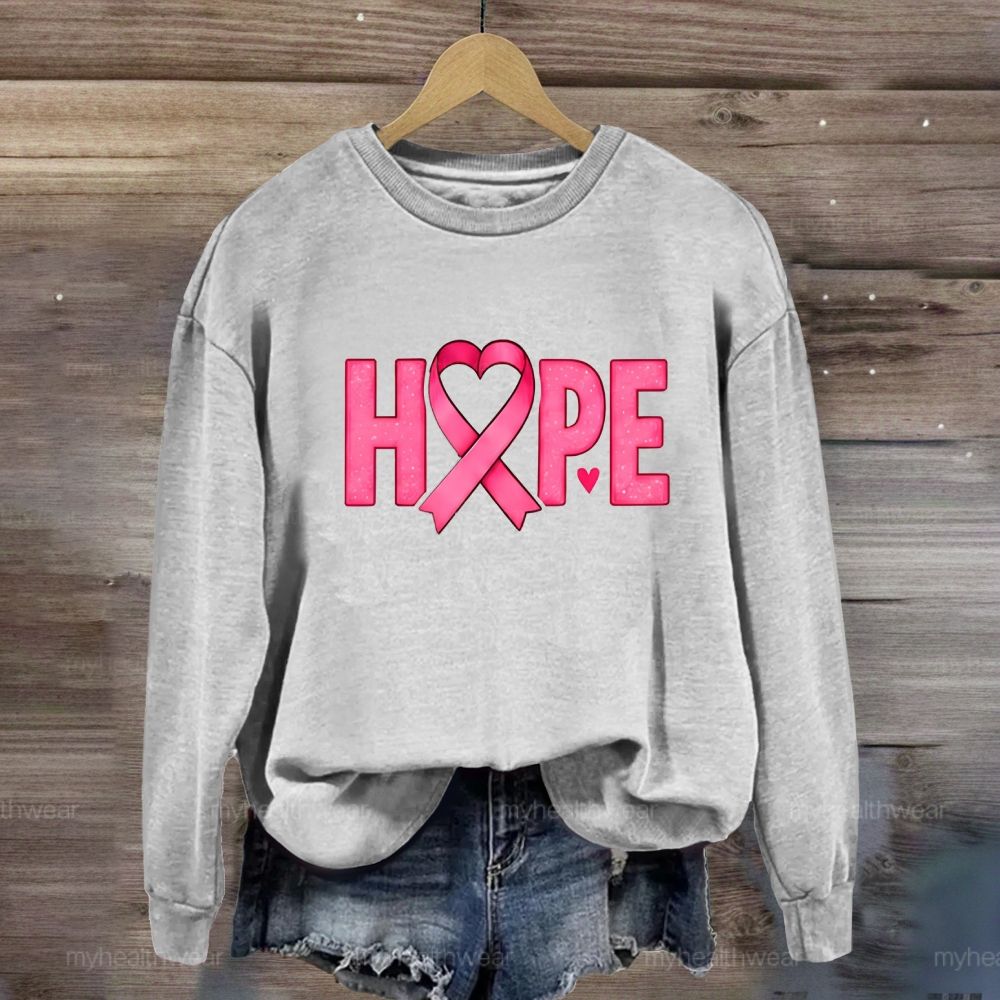 Hope Pink Ribbon Heart Sweatshirt
