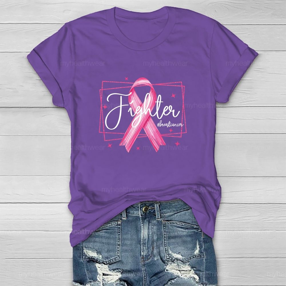 Fighter Pink Star Ribbon Healthwear T-shirt