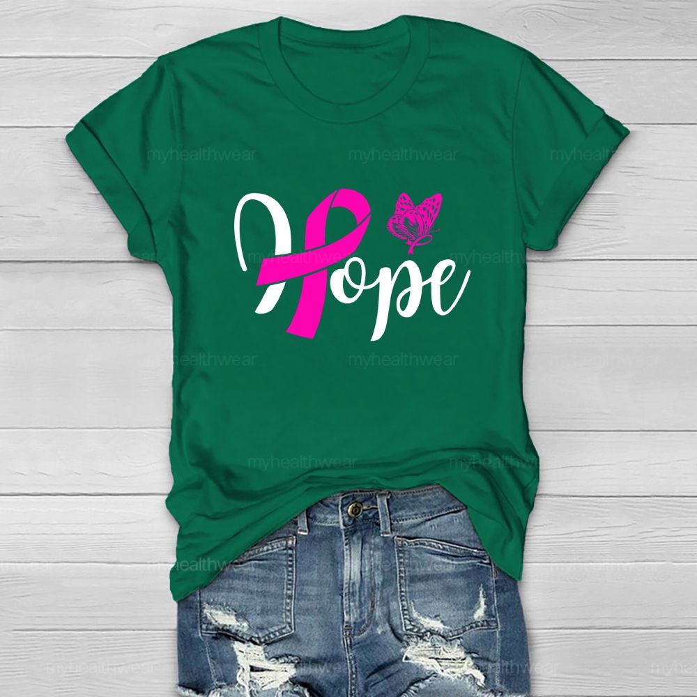 Hope Pink Ribbon Butterfly Healthwear T-shirt