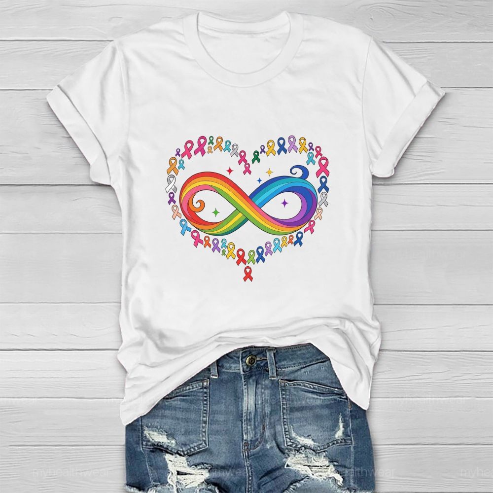The Colorful Infinity Symbol Defeats All Diseases. Healthwear T-shirt