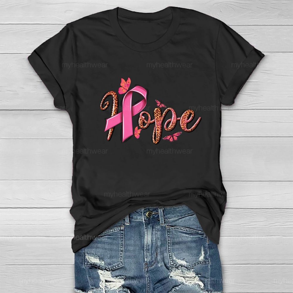 Leopard Hope Pink Butterfly Healthwear T-shirt