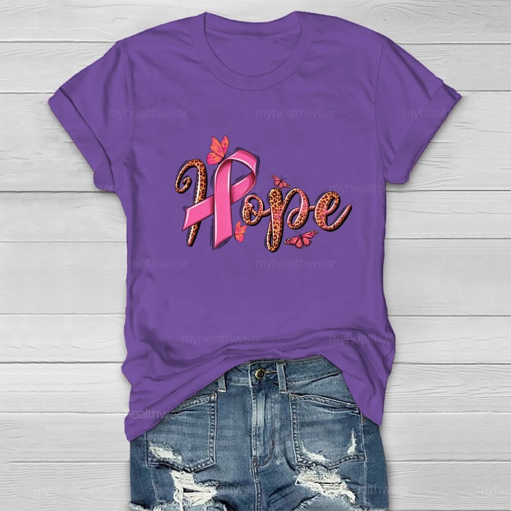 Leopard Hope Pink Butterfly Healthwear T-shirt