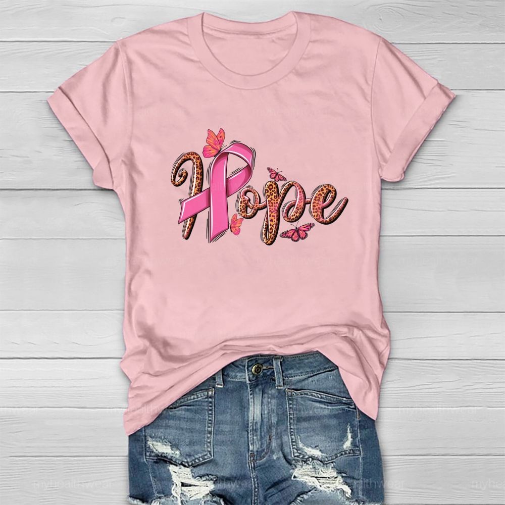 Leopard Hope Pink Butterfly Healthwear T-shirt