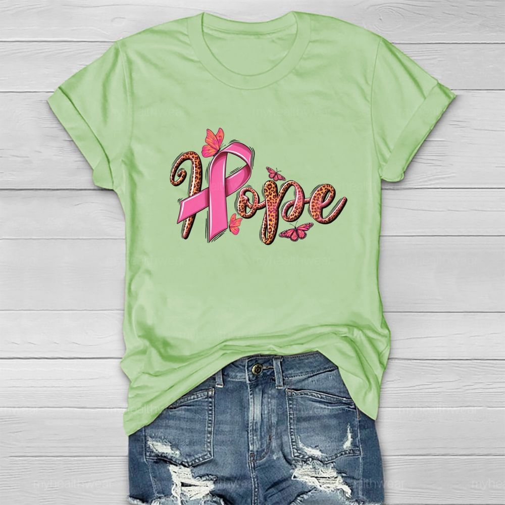 Leopard Hope Pink Butterfly Healthwear T-shirt
