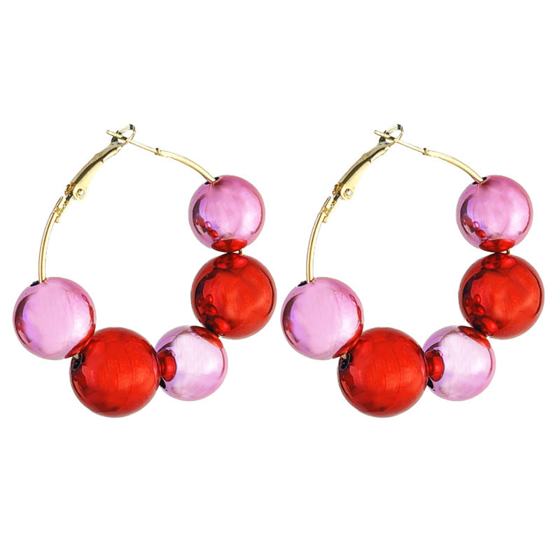 Valentine's Day Earrings Heart-Shaped 3d Pendant Simulated Candy Resin Diamond Earrings