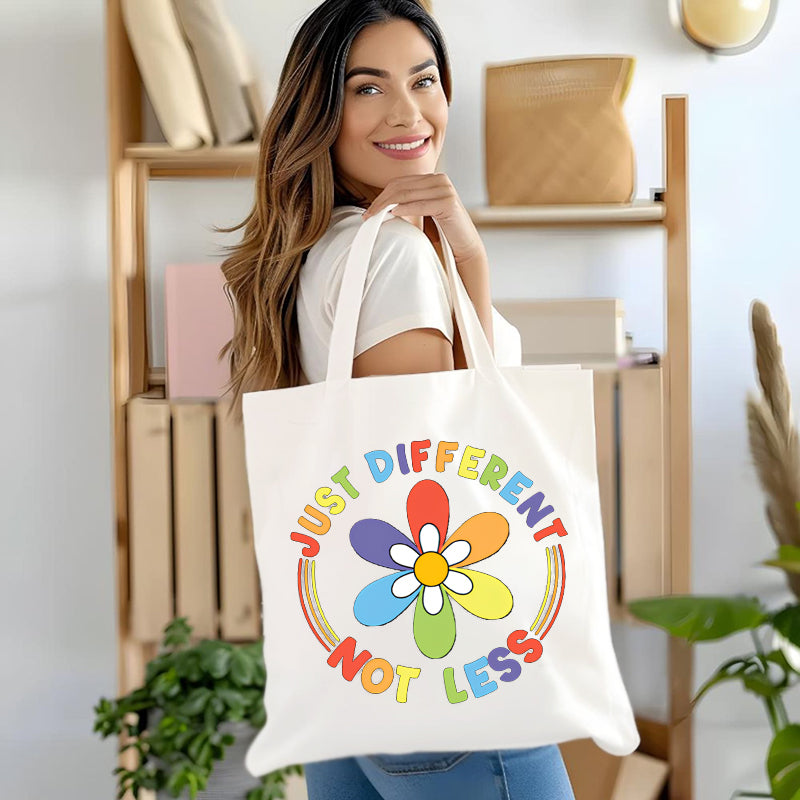 Just Different Not Less Canvas Tote Bag
