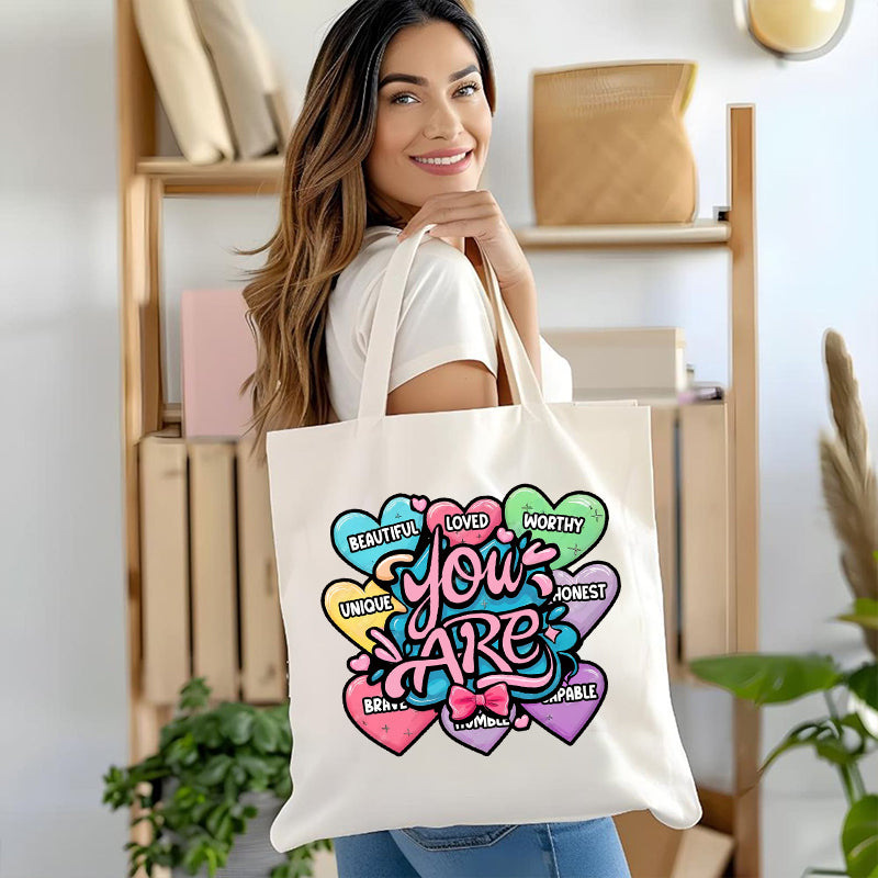 You Are Kind Brave Loved Beautiful Canvas Tote Bag