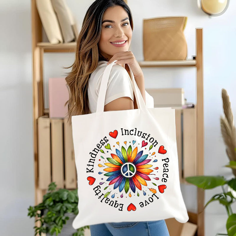 Kindness Inclusion Love Canvas Tote Bag