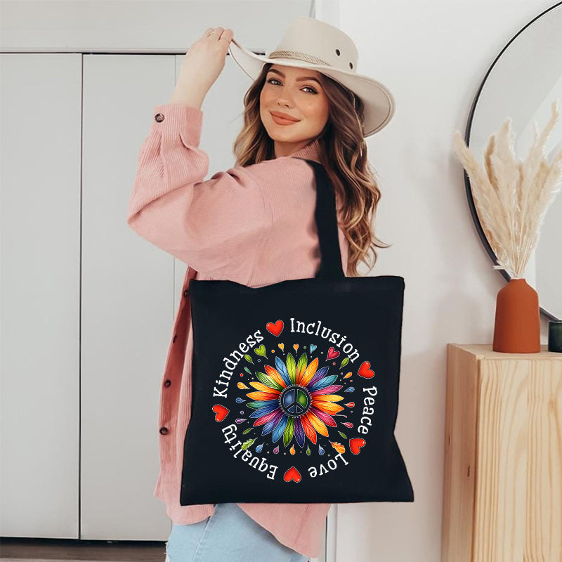 Kindness Inclusion Love Canvas Tote Bag