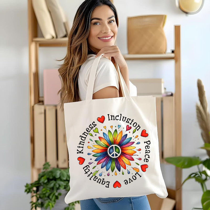 Kindness Inclusion Love Canvas Tote Bag