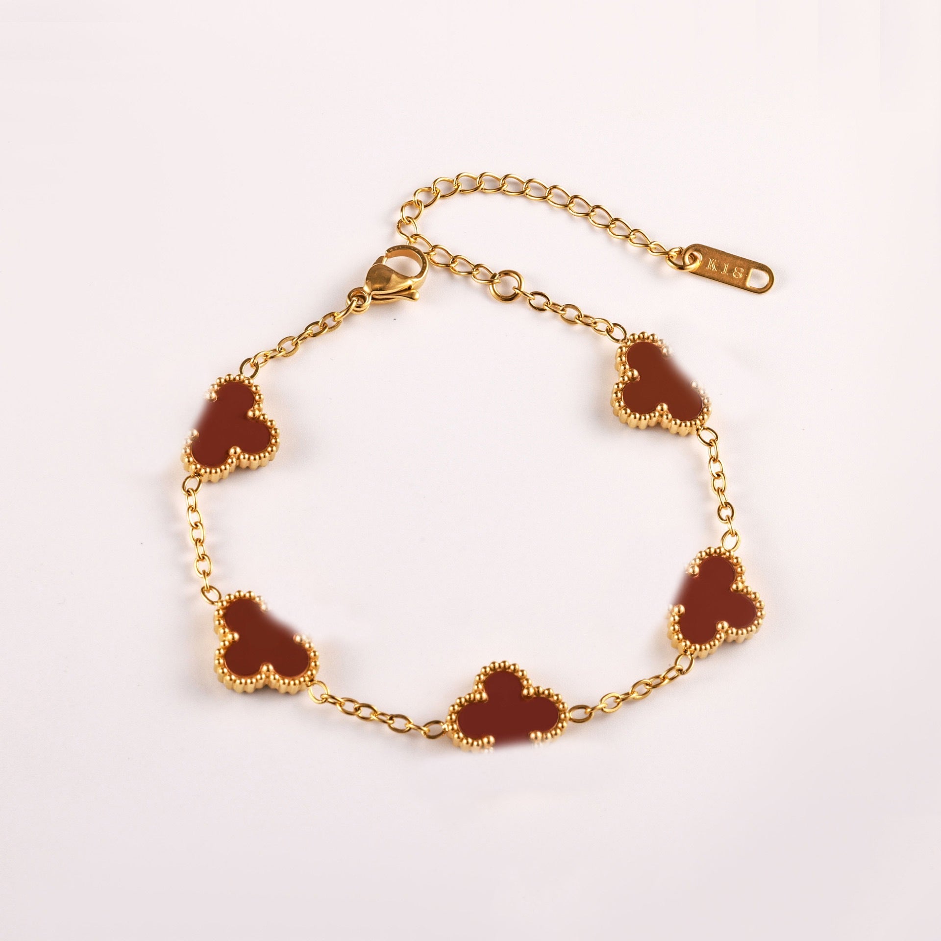 Double-Sided Mother-Of-Pearl Four-Leaf Clover Bracelet
