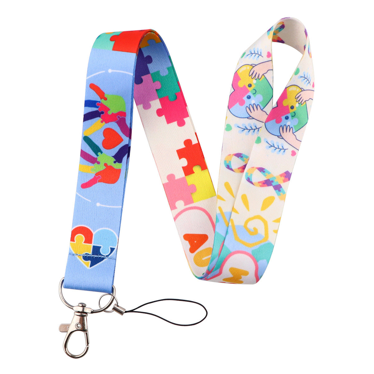 Autism Awareness Puzzle Piece Phone Lanyard/Keychain Accessory