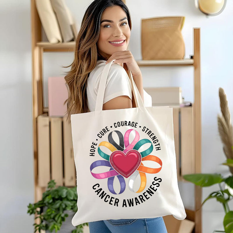 Hope Courage Cure Canvas Tote Bag