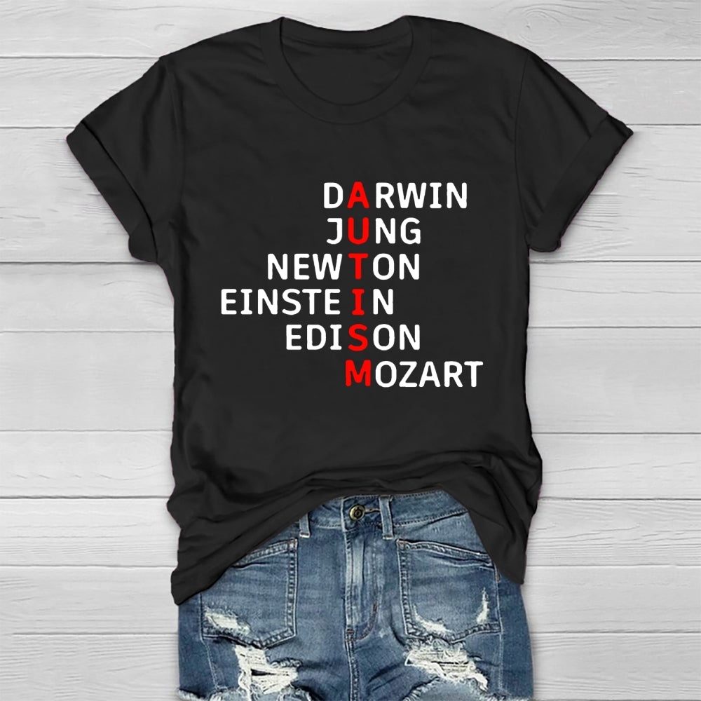 Autism Darwin Jung Newton Einstein Edison Mozart T-shirt
