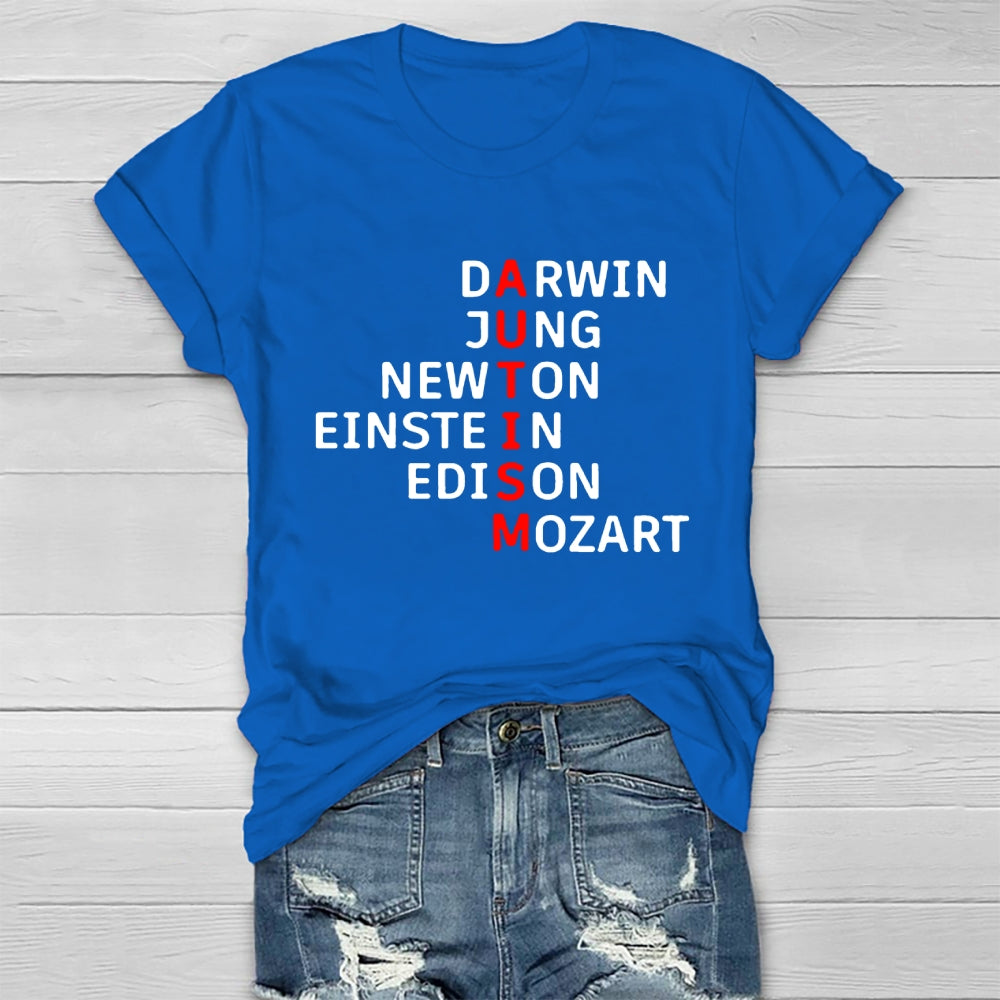 Autism Darwin Jung Newton Einstein Edison Mozart T-shirt