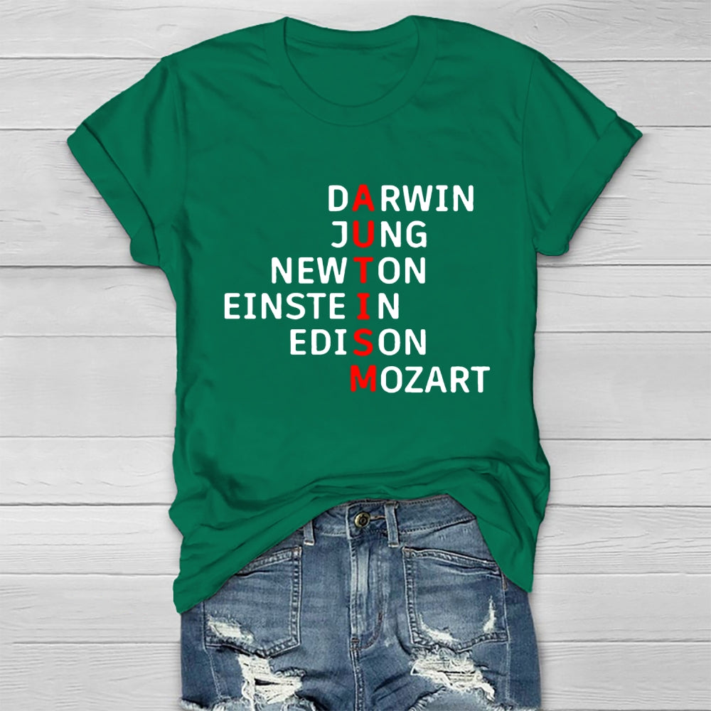 Autism Darwin Jung Newton Einstein Edison Mozart T-shirt