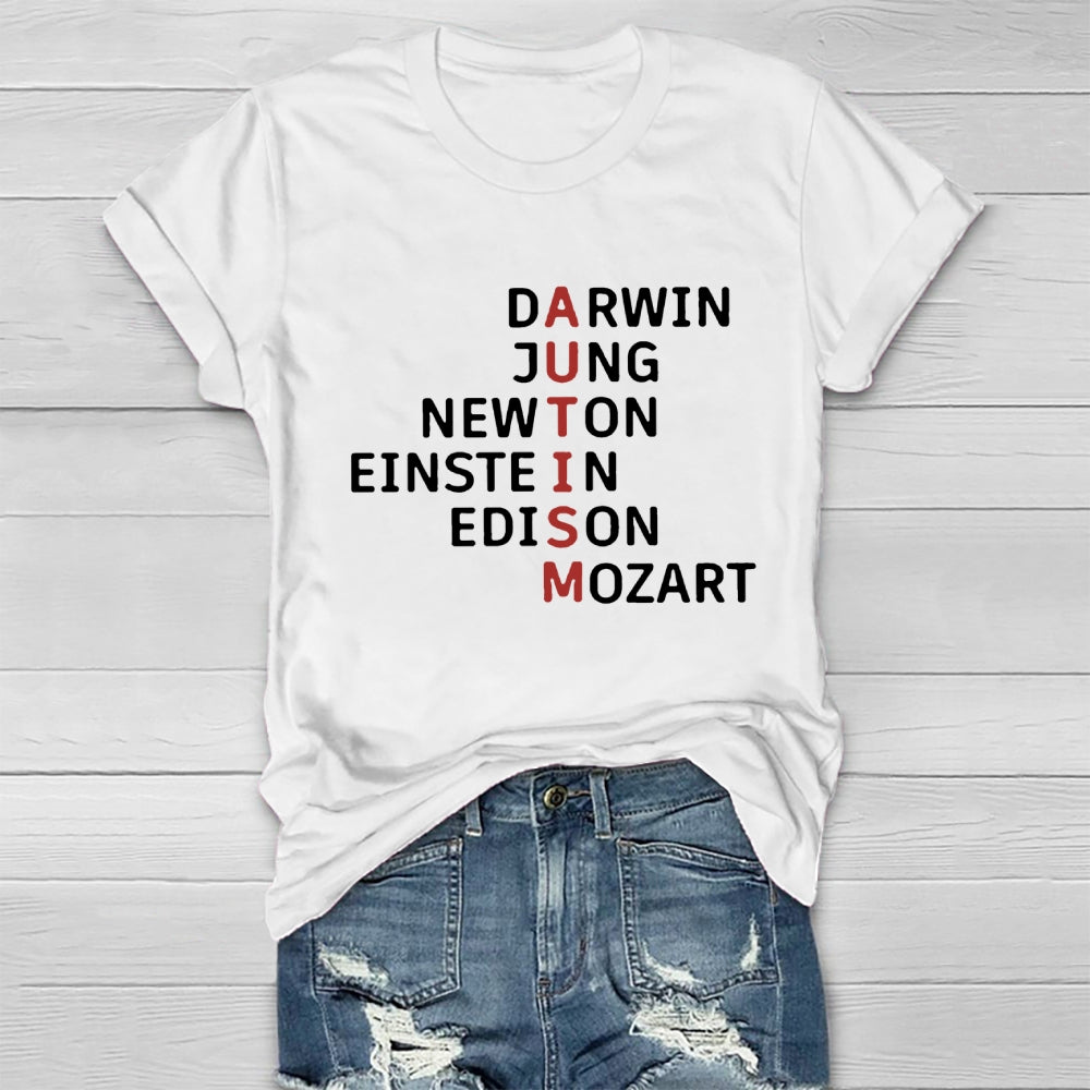 Autism Darwin Jung Newton Einstein Edison Mozart T-shirt